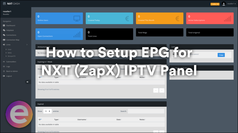 How to Setup EPG for NXT (ZapX) IPTV Panel. Please visit “Your Panel > EPG > Create EPG” – and add the links provided by our website.